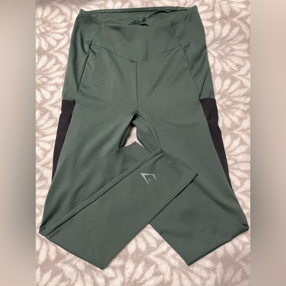Gymshark Forest Green High Rise Slanted Ankle Legging Size L